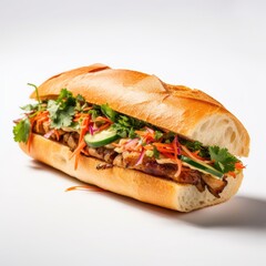 Banh Mi Isolated on White .Generative AI