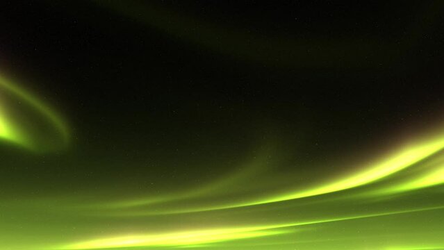 Vivid Neon Green Streak Of Northern Lights Against Dark Background. abstract