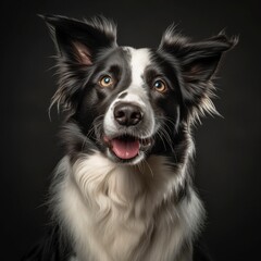 Border Collie Dog Studio Portrait
