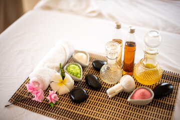 The spa oil adds a luxurious touch and feel exudes a delicate and subtle fragrance that fills the room.