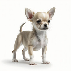 Obraz premium A Chihuahua Puppy, White Background 01. AI generative.