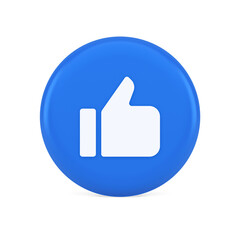 Like thumb up approve rating button confirmation cool website networking 3d realistic icon