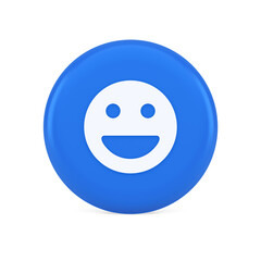 Smiley emoticon comic face emoji button laughing social network reaction happy 3d icon
