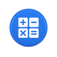 Calculator math counting button accounting balance mathematics financial keyboard 3d icon