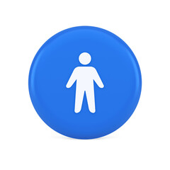 People member user button unrecognizable person human body web application 3d realistic icon