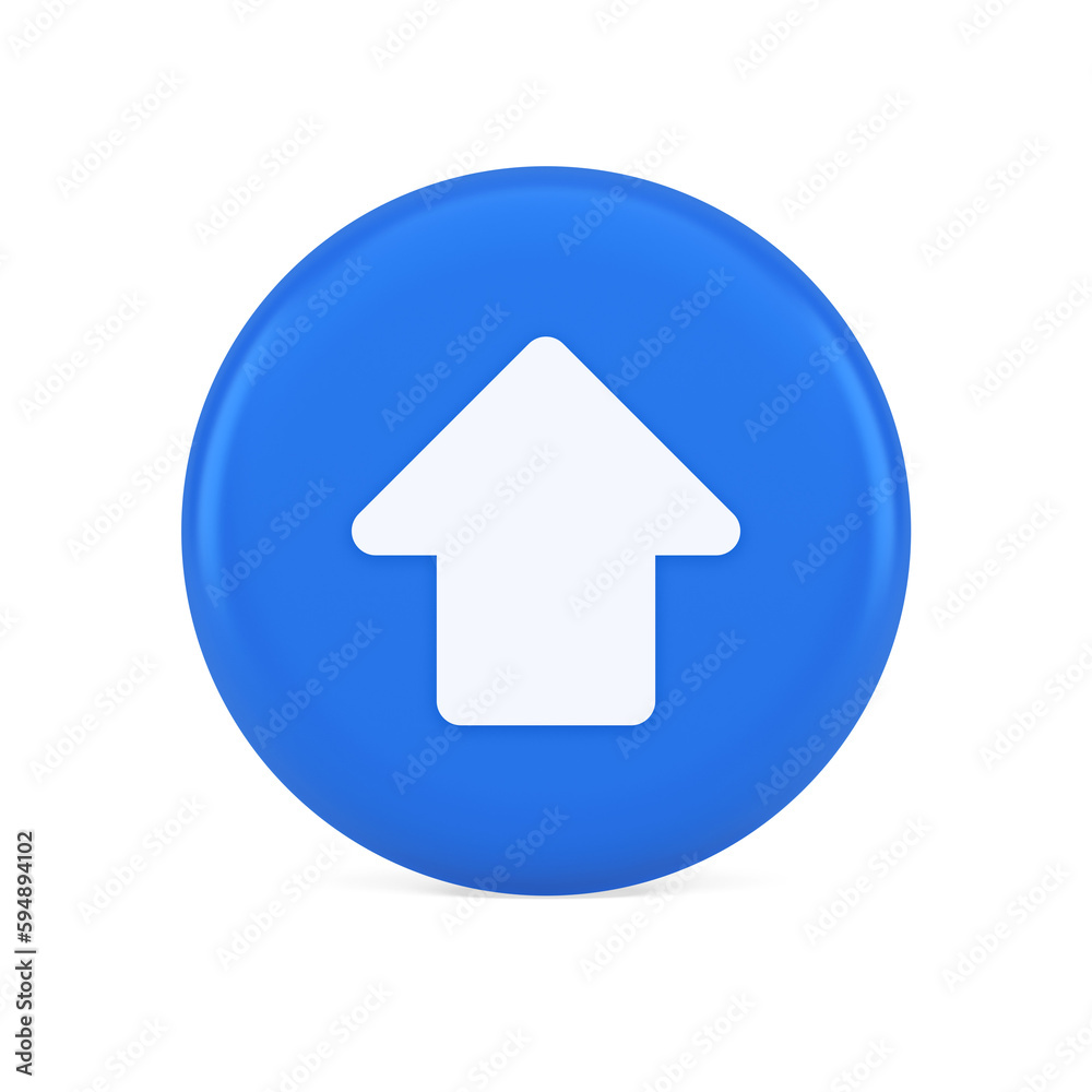 Poster arrow up button directional pointer cyberspace cursor 3d realistic icon
