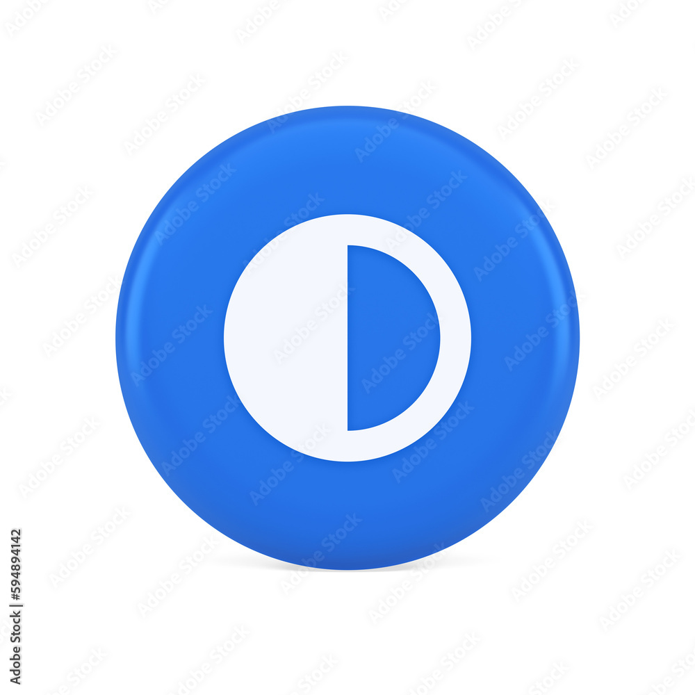 Poster brightness contrast button display control connection web app 3d realistic icon