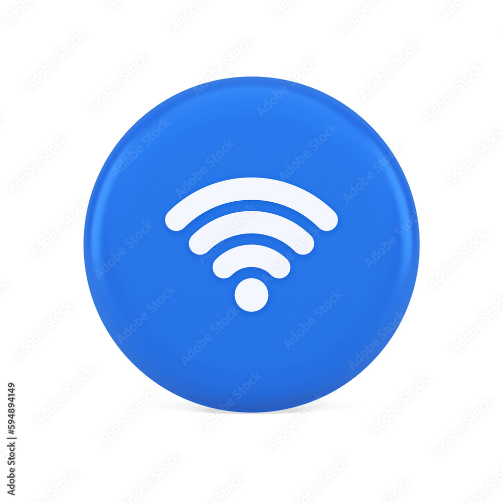 Poster wi fi internet connection button high speed wireless cyberspace digital network 3d icon