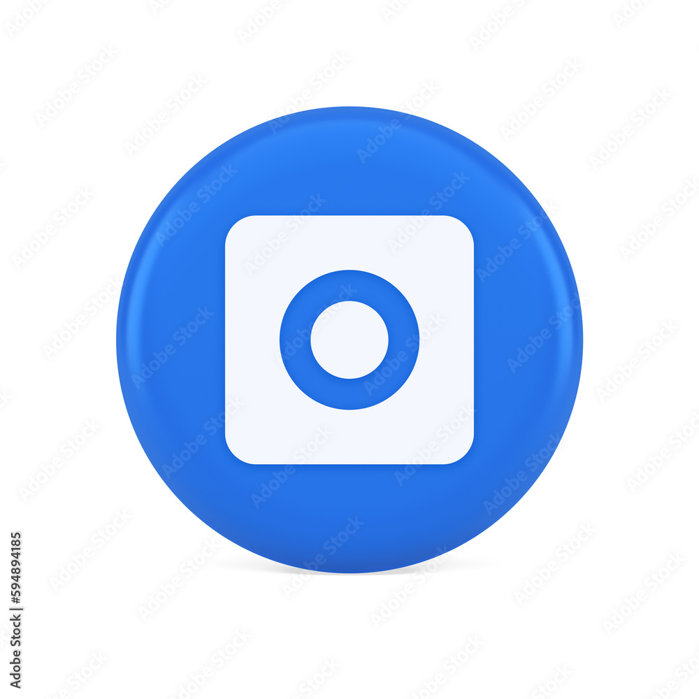 Poster camera photo video shooting button multimedia content creation web application 3d icon