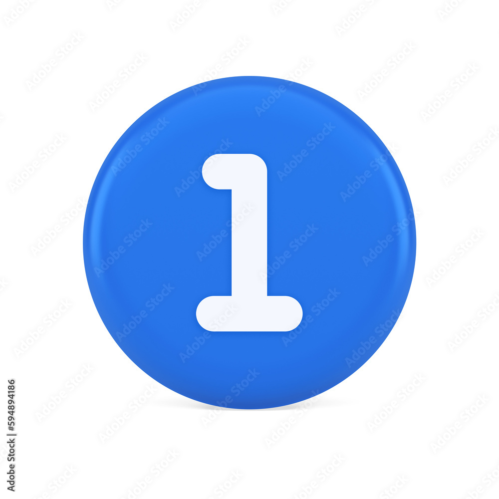 Poster one number button finance counting panel keyboard user interface 3d realistic icon