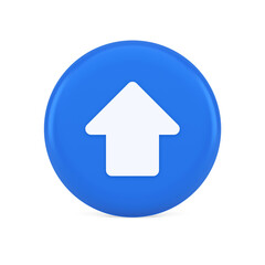 Arrow up button directional pointer cyberspace cursor 3d realistic icon