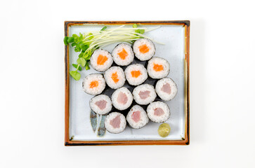 マグロとサーモンの細巻き