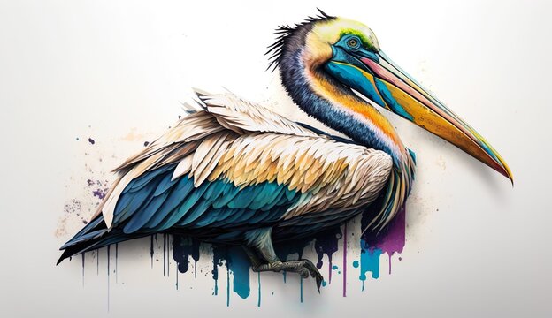 pelican on a white background