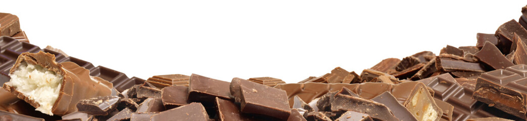 Chocolate frame isolated on white background