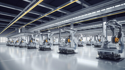 Splendid advance high-tech assembly plant scenic. Generative Ai