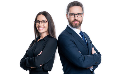 photo of happy businesspeople professionals. businesspeople isolated on white