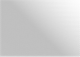 Monochrome Dots Background. Fade Texture. Vintage Pop-art Backdrop. Grunge Black and White Overlay. Vector illustration.