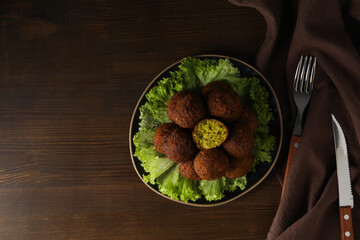 Vegetarian food concept - falafel, tasty falafel balls