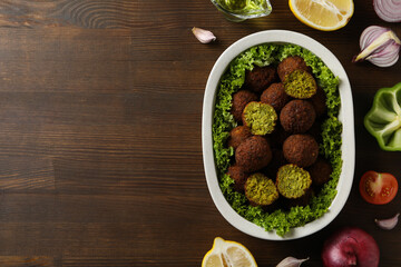 Vegetarian food concept - falafel, tasty falafel balls