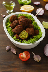 Vegetarian food concept - falafel, tasty falafel balls