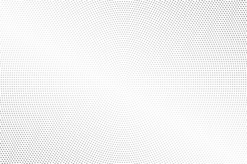 Halftone vector background. Monochrome halftone pattern. Abstract geometric dots background. Pop Art comic gradient black white texture. Design for presentation banner, poster, flyer, business card.