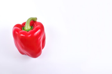 red bell pepper isolated on white background with copy space. Created with Generative AI Technology
