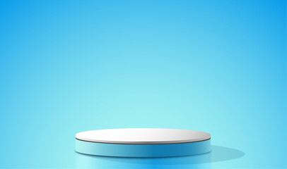 Realistic 3d podium, minimal design. Abstract scene pastel color. Podium background for display products and cosmetic advertising.