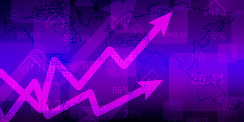 2d rendering Stock market online business concept. business Graph 