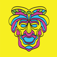 Old Man Ornament WIth colorfull pattern