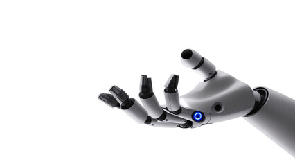 Robot hand palm up. PNG. AI generative