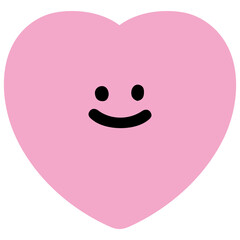 Illustration of pastel pink heart for Valentine card, love sign, symbol, sticker, cute patches, shirt print, tattoo, plush toy, logo, icon, fashion, accessory, cartoon character, happy emoji