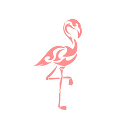 Illustration vector graphic of tribal art flamingo birds