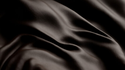 Close-Up Soft Leather in Ebony Black with Depth of Field Background