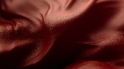 Close-Up Soft Leather in Crimson Red with Depth of Field Background