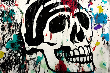 ai-generated illustration of graffiti featuring a skull