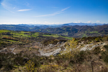 Collapsed retaining wall, Monte Staffola landslide Reggio Emilia Italy