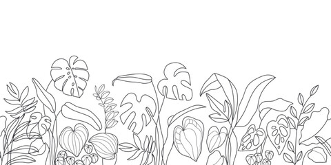 minimal botanical summer graphic sketch line art arrangements , trendy tiny tattoo design, leaf elements vector illustration
