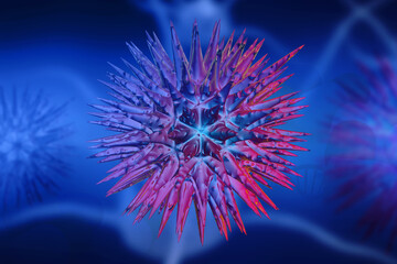 3d rendering Virus bacteria cells background

