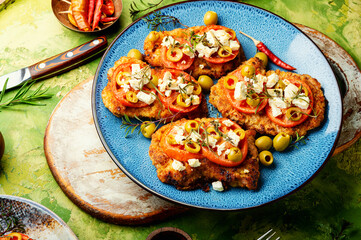 Fried chicken schnitzel