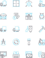 Rural growth linear icons set. Agriculture, Homesteading, Sustainability, Development, Farming, Cattle, Livestock line vector and concept signs. Rural tourism,Irrigation,Aquaculture outline