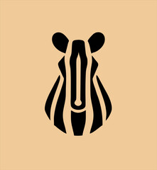 zebra head, simple minimalist logo design © mohammad