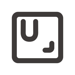 製品設計やアプリ開発やプログラミングに使える、シンプルで使いやすいアルファベットUアイコン