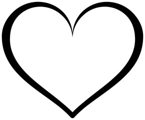 Simple heart outline icon. Love symbol.