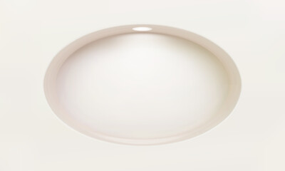Empty ellipse niche or shelf on white wall with led light 3D mockup. Shop, gallery showcase to present product. Blank retail storage space. Interior design furniture. Living room shelf