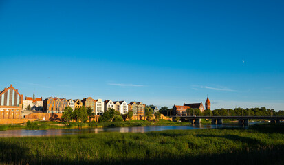 Naklejka na ściany i meble panorama of the city of malbork poland europe