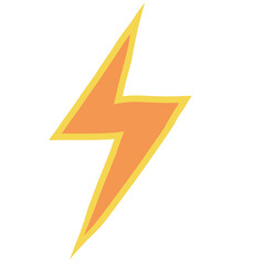 Orange lightning icon illustration easy art 