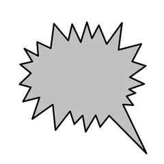 Grey star shaped bubble for air speech 