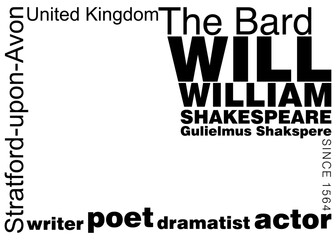 A typographic border illustration on the theme of William Shakespeare - 594913983