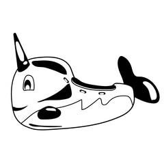 Unicorn whale floaty silhouette © periwinkle-jhen