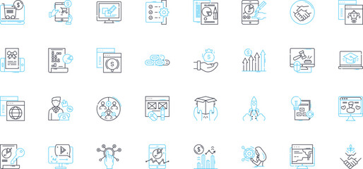 Cyber editions linear icons set. Cybersecurity, Encryption, Malware, Firewall, Spyware, Hacking, Phishing line vector and concept signs. Cybercrime,Cyberattack,Cyberbullying outline illustrations